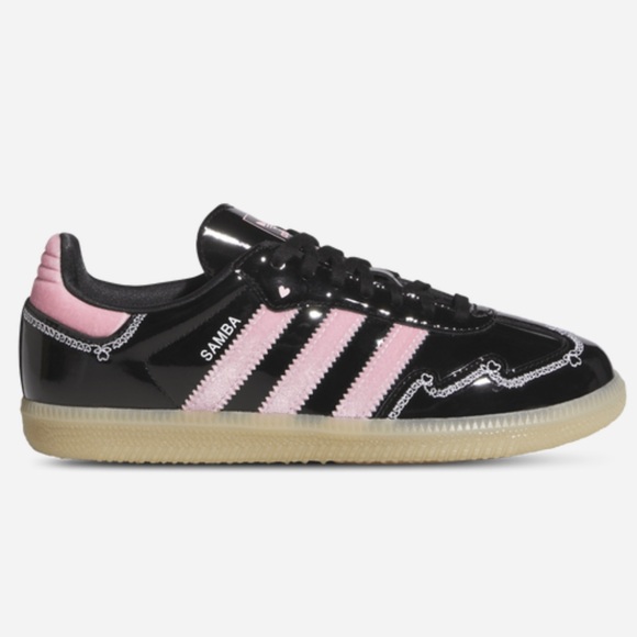 💗🖤 ADIDAS SAMBA PATENT LEATHER BLACK PINK HEARTS 🩷 🖤
